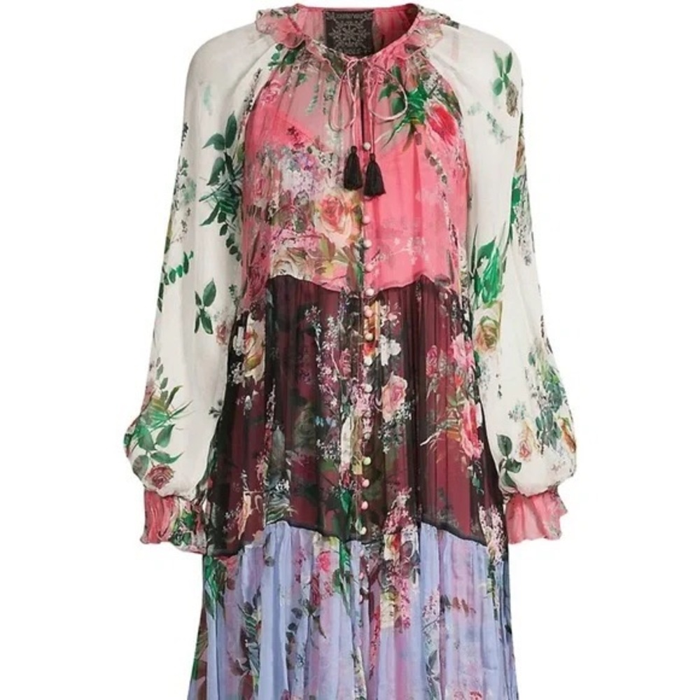 Johnny Was Adore Silk Mini Dress NWOT SIZE S